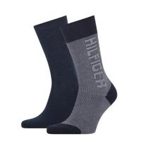 Tommy Hilfiger Sokken Seasonal Rib Logo Navy 2-Pack-39/42