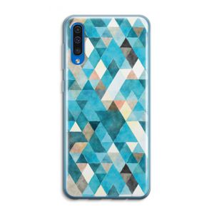 Gekleurde driehoekjes blauw: Samsung Galaxy A50 Transparant Hoesje