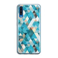 Gekleurde driehoekjes blauw: Samsung Galaxy A50 Transparant Hoesje