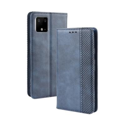 Magnetic Buckle Retro Crazy Horse Texture Horizontal Flip Leather Case for Google Pixel 4xl with Holder & Card Slots & Photo Frame(Blue)