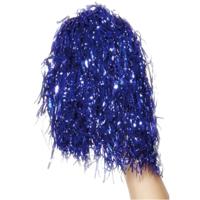 Cheerballs/pompoms - 2x - blauw - met ringgreep - 30 cm - cheerleader pompons Cheerballs/pompoms - 2x - blauw - met ringgreep - 30 cm - cheerleader pompons