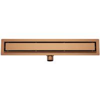 Wiesbaden Douchegoot met Tegelrooster en Flens - 70x7cm - Geborsteld Brons Koper