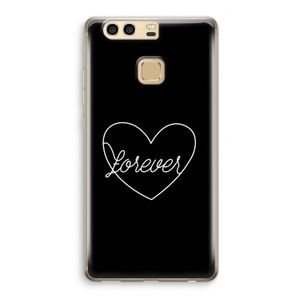 Forever heart black: Huawei P9 Transparant Hoesje