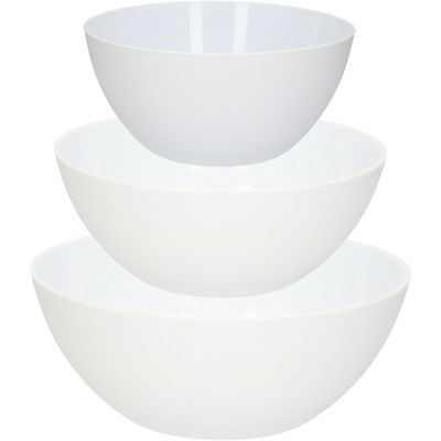 Kommetjes/schaaltjes - 11x stuks - Dessert/ontbijt - Kunststof - Wit