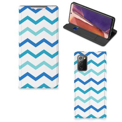 Samsung Galaxy Note20 | Hoesje met Magneet | Zigzag Blauw