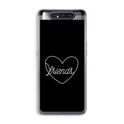 Friends heart black: Samsung Galaxy A80 Transparant Hoesje