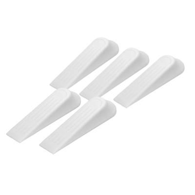 Deurwig - 5x stuks - wit - kunststof - 12 cm - deurstopper