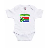 South-Africa romper met vlag Zuid-Afrika wit voor babys - thumbnail