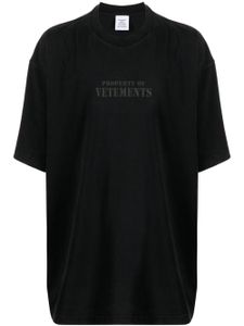 VETEMENTS t-shirt en coton à logo imprimé - Noir