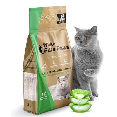 White pure paws kattenbakvulling bentoniet - Aloë vera - 5L