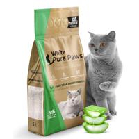 White pure paws kattenbakvulling bentoniet - Aloë vera - 5L