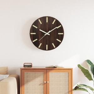 VidaXL Wandklok met lichtgevende wijzerplaat en wijzers ø30 cm bruin