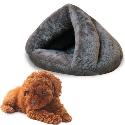 Driehoekige kat kennel warm Thicken Mongoolse yurt huisdier honden katten huis grootte: M 40 × 40 × 30cm (grijs)