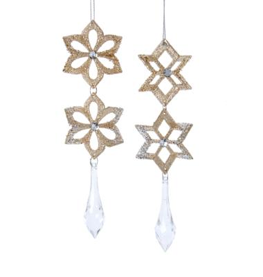 Ornament plastic hanger goud zilver l19cm - Kurt s adler