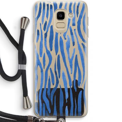 Blauwe nerven: Samsung Galaxy J6 (2018) Transparant Hoesje met koord