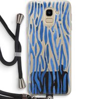 Blauwe nerven: Samsung Galaxy J6 (2018) Transparant Hoesje met koord