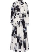 Alexander McQueen robe-chemise Chiaroscuro en soie - Blanc - thumbnail