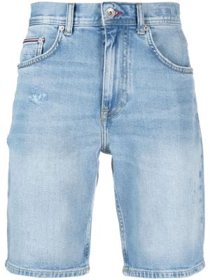 Tommy Hilfiger short en jean Brooklyn à effet usé - Bleu