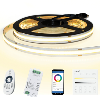 45 meter warm wit led strip cob met 504 leds per meter - complete set