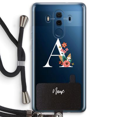 Pink Bouquet: Huawei Mate 10 Pro Transparant Hoesje met koord