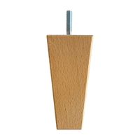 Houten blanke trapezium meubelpoot 12 cm (M8)