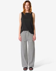 HEMA Damesbroek Noel Wide Leg Strepen Zwart (zwart)