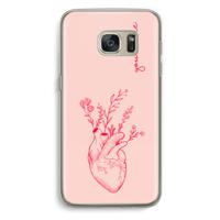 Blooming Heart: Samsung Galaxy S7 Transparant Hoesje - thumbnail