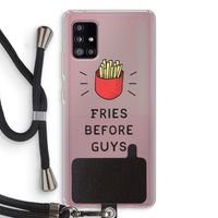 Fries before guys: Samsung Galaxy A51 5G Transparant Hoesje met koord