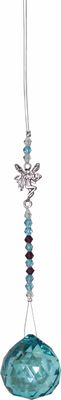 Hangend Kristal Geslepen Glas met Kralen & Fee - Turquoise