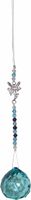 Hangend Kristal Geslepen Glas met Kralen & Fee - Turquoise