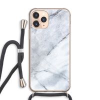 Witte marmer: iPhone 11 Pro Max Transparant Hoesje met koord