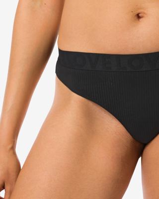 HEMA Damesstring Katoen Zwart (zwart)