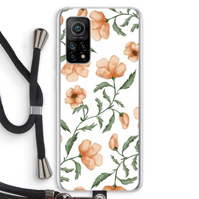 Peachy flowers: Xiaomi Mi 10T 5G Transparant Hoesje met koord