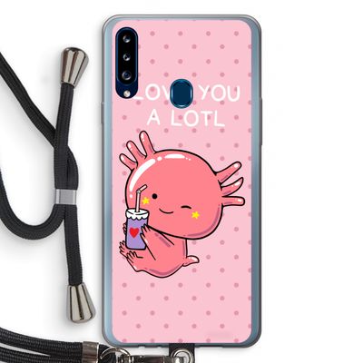 Love You A Lotl: Samsung Galaxy A20s Transparant Hoesje met koord