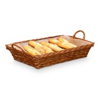 Rieten mand - gevlochten riet - bruin - 63 x 41 x 16 cm - broodmand - serveermand