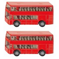Set van 3x stuks siku Dubbeldekker bussen speelgoed modelauto 10 cm