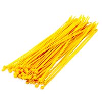 100x stuks tiewrap / tiewraps / kabelbinders nylon geel 10 cm x 25 mm   -