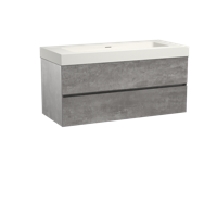 Storke Edge zwevend badmeubel 120 x 52 cm beton donkergrijs met Mata High enkele wastafel in mat witte solid surface - thumbnail