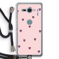 Hartjes: Sony Xperia XZ2 Compact Transparant Hoesje met koord Hartjes: Sony Xperia XZ2 Compact Transparant Hoesje met koord