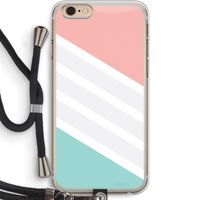 Strepen pastel: iPhone 6 PLUS / 6S PLUS Transparant Hoesje met koord