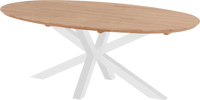 Hartman Ovale Tuintafel 'Stephanie' Teakhout, 200 x 120cm, kleur Naturel/Wit