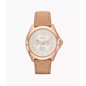Fossil Cecile Dameshorloge met bruine leren band, 40 mm AM4532