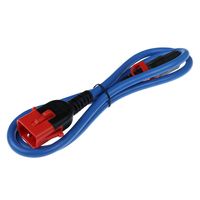 ACT Netsnoer C13 IEC Lock+ - C14 IEC Lock Dual Locking blauw 0,5 m, PC3618 - thumbnail