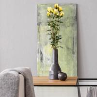 Kunst Rozenbundel x8 70 cm geel