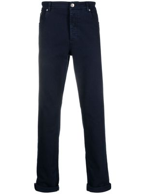 Brunello Cucinelli jean droit à taille mi-haute - Bleu