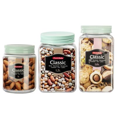 Plasticforte Voorraadpotten / weckpotten - 6x stuks - 1000 ml - 1200 ml - 1600 ml Plasticforte Voorraadpotten / weckpotten - 6x stuks - 1000 ml - 1200 ml - 1600 ml