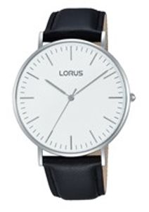 Lorus horlogeband RH883BX9 / VJ21 X071 / RHG055X Leder Zwart 20mm + zwart stiksel