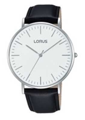 Lorus horlogeband RH883BX9 / VJ21 X071 / RHG055X Leder Zwart 20mm + zwart stiksel