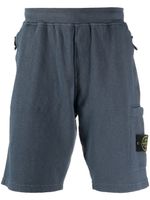 Stone Island short en coton à motif Compass - Bleu