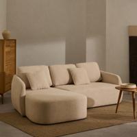 Kave Home 3-zits Lounge Slaapbank 'Laira' Links, Chenille, kleur Ecru